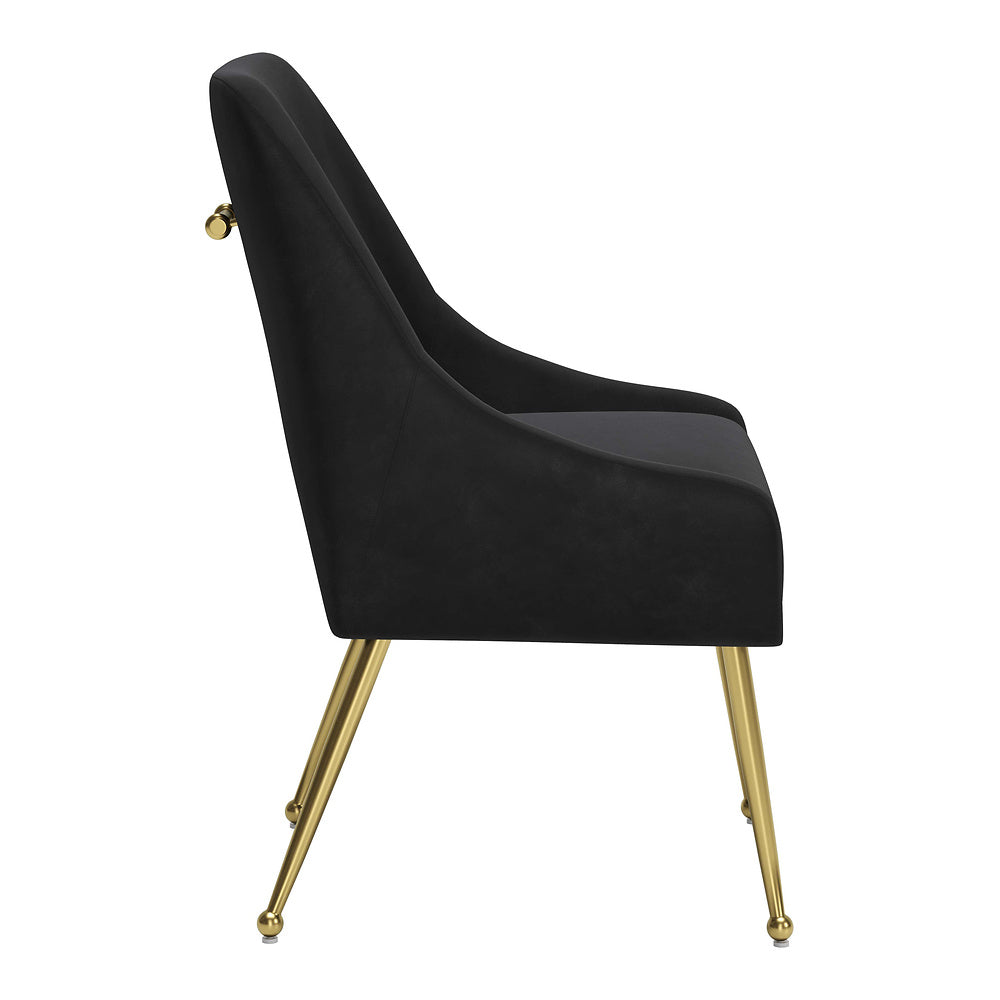 Silla Comercial para Restaurante - ZUO MAXINE - Varios Colores - Asiento y Respaldo Tapizados en Tela Tipo Terciopelo
