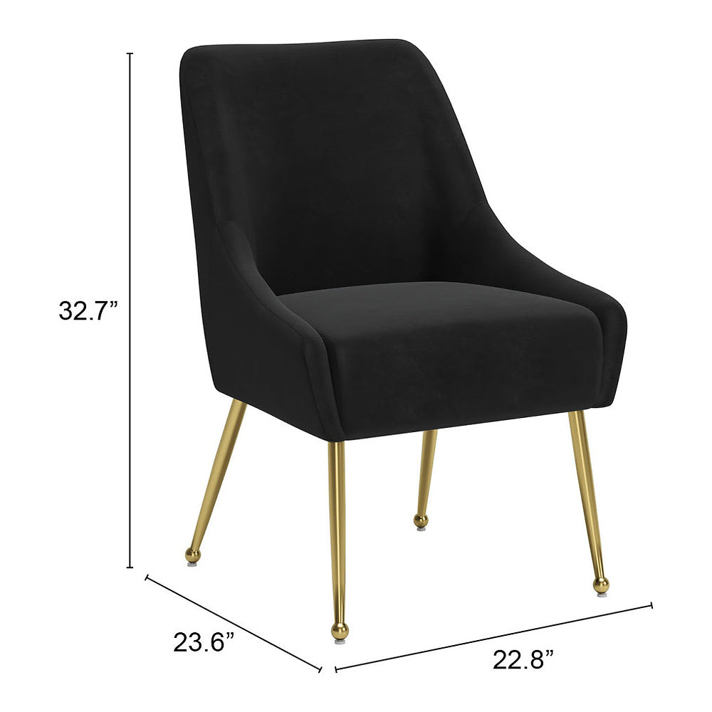 Silla Comercial para Restaurante - ZUO MAXINE - Varios Colores - Asiento y Respaldo Tapizados en Tela Tipo Terciopelo