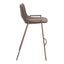 Banco Mostrador para Barra de Hotel - ZUO DESI 52x53 109732 - Varios Colores - Asiento y Respaldo Tapizados en Piel Sintética