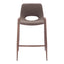 Banco Mostrador para Barra de Hotel - ZUO DESI 52x53 109732 - Varios Colores - Asiento y Respaldo Tapizados en Piel Sintética