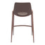Banco Mostrador para Barra de Hotel - ZUO DESI 52x53 109732 - Varios Colores - Asiento y Respaldo Tapizados en Piel Sintética