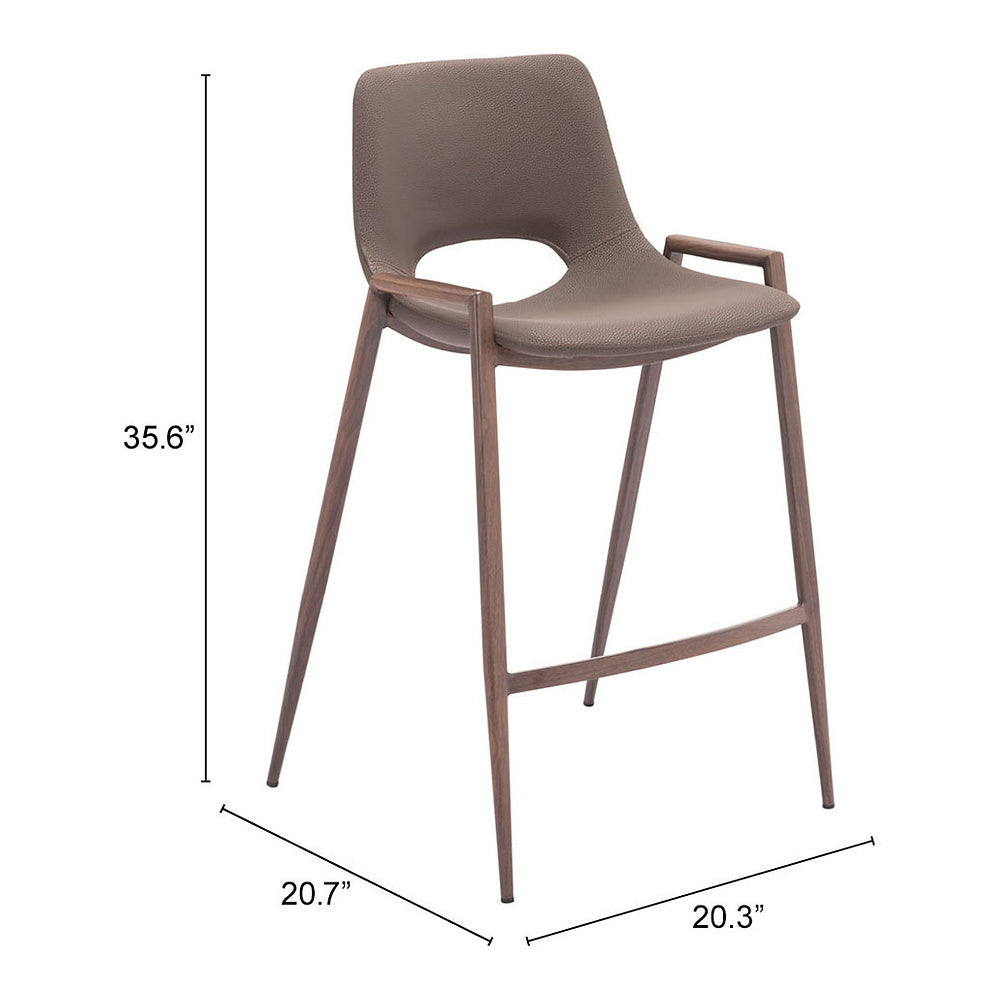 Banco Mostrador para Barra de Hotel - ZUO DESI 52x53 109732 - Varios Colores - Asiento y Respaldo Tapizados en Piel Sintética