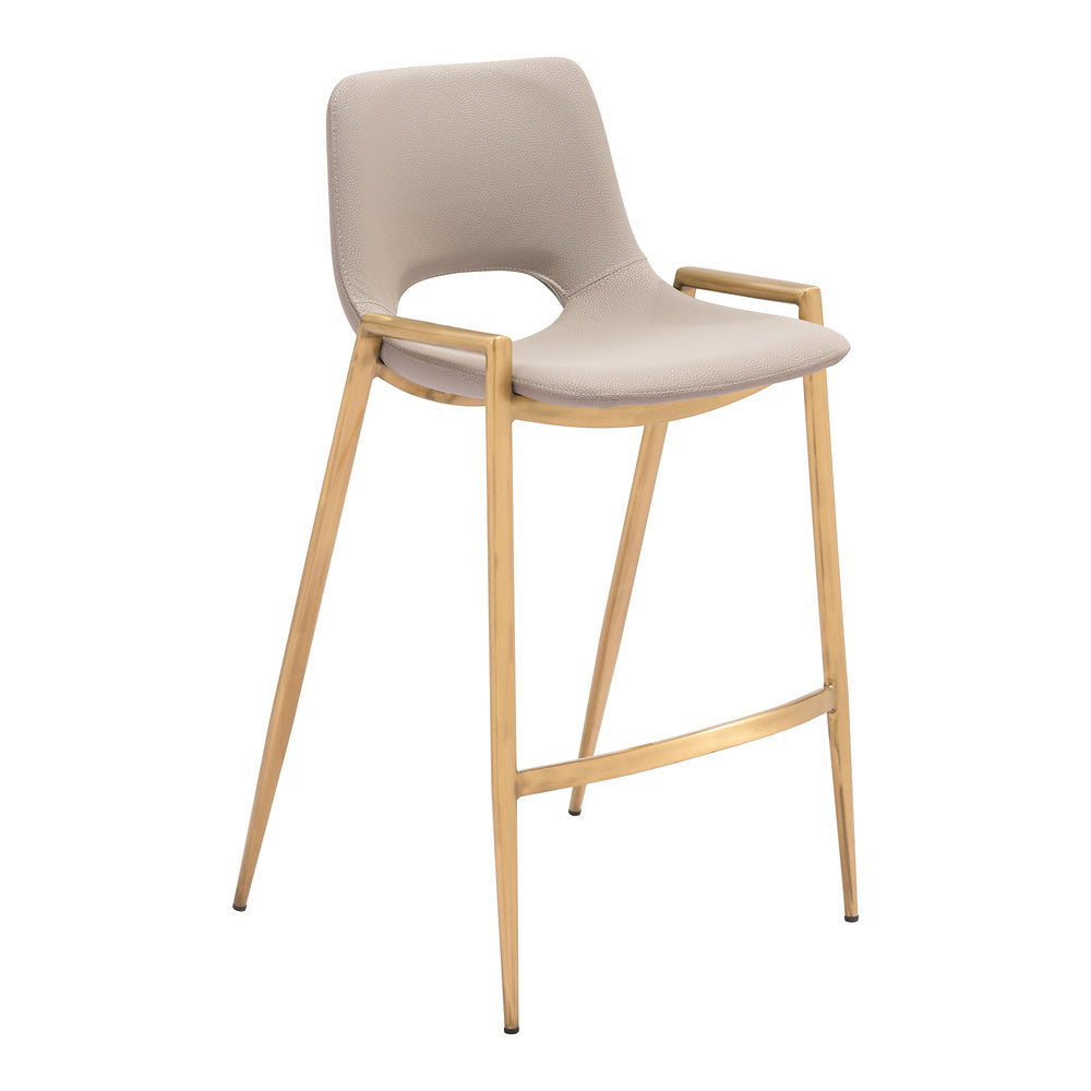 Banco Mostrador para Barra de Hotel - ZUO DESI 52x53 109733 - Varios Colores - Asiento y Respaldo Tapizados en Piel Sintética