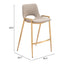 Banco Mostrador para Barra de Hotel - ZUO DESI 52x53 109733 - Varios Colores - Asiento y Respaldo Tapizados en Piel Sintética