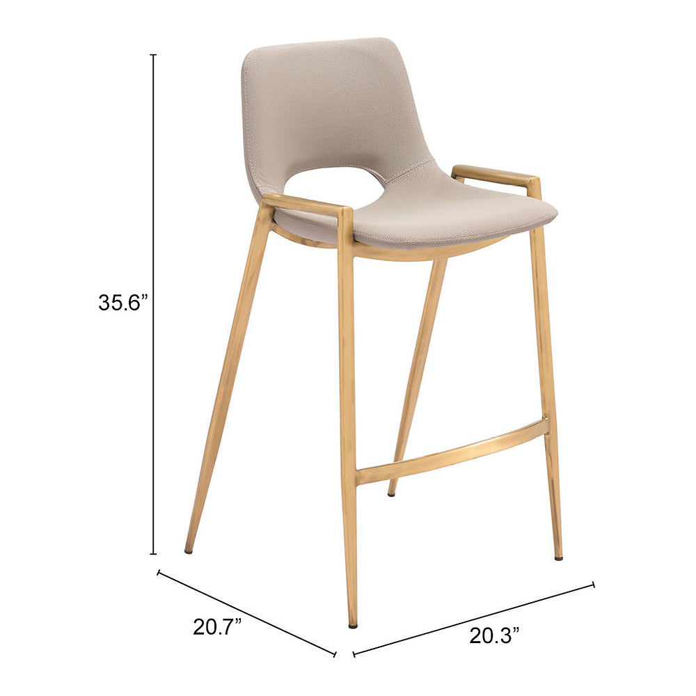 Banco Mostrador para Barra de Hotel - ZUO DESI 52x53 109733 - Varios Colores - Asiento y Respaldo Tapizados en Piel Sintética