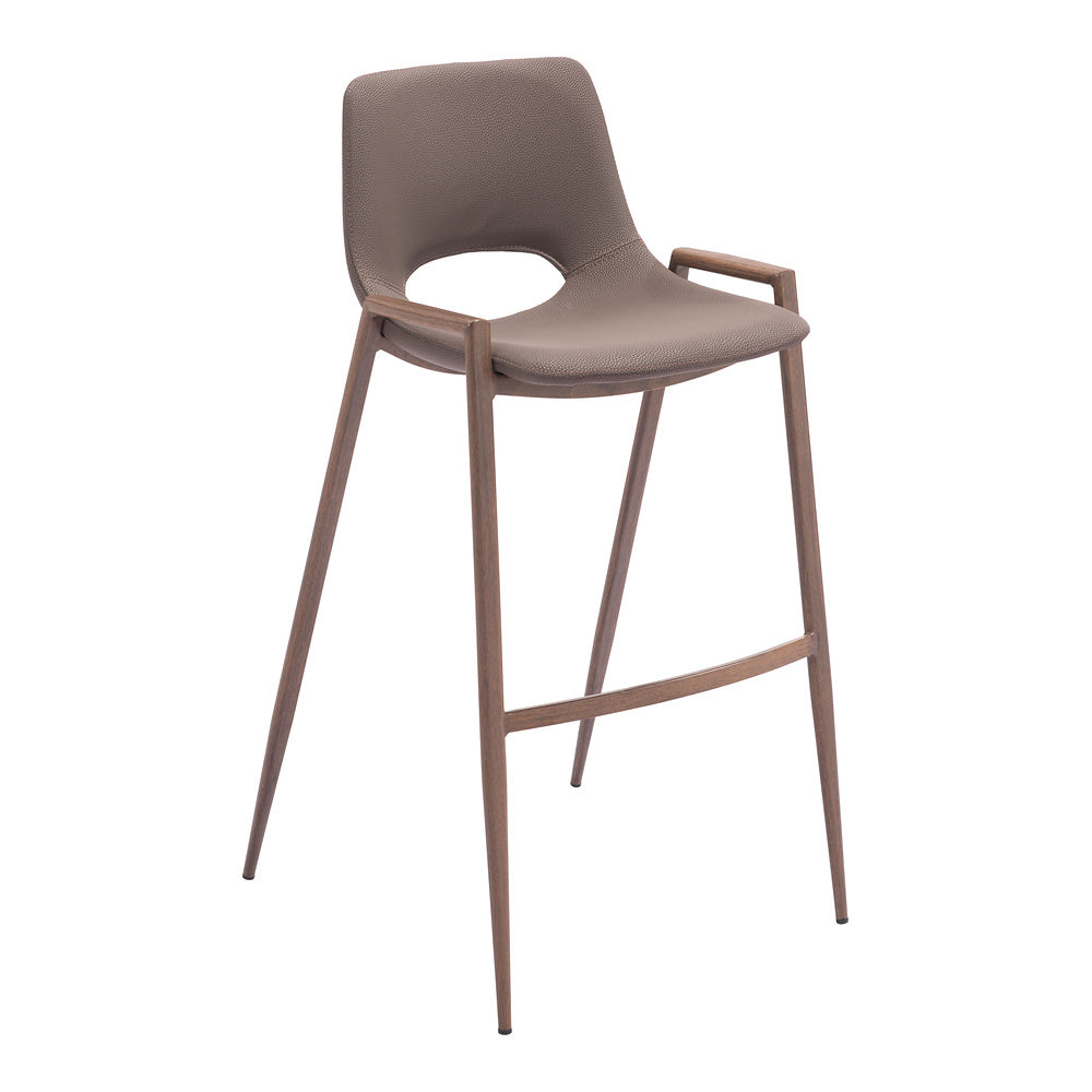 Banco Alto para Comedor de Empresa - ZUO DESI 53x55 109734 - Varios Colores - Asiento y Respaldo Tapizados en Piel Sintética