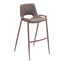 Banco Alto para Comedor de Empresa - ZUO DESI 53x55 109734 - Varios Colores - Asiento y Respaldo Tapizados en Piel Sintética