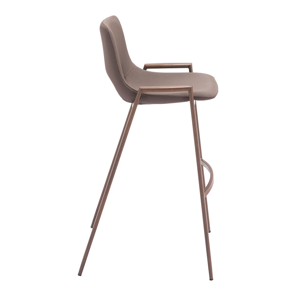 Banco Alto para Comedor de Empresa - ZUO DESI 53x55 109734 - Varios Colores - Asiento y Respaldo Tapizados en Piel Sintética