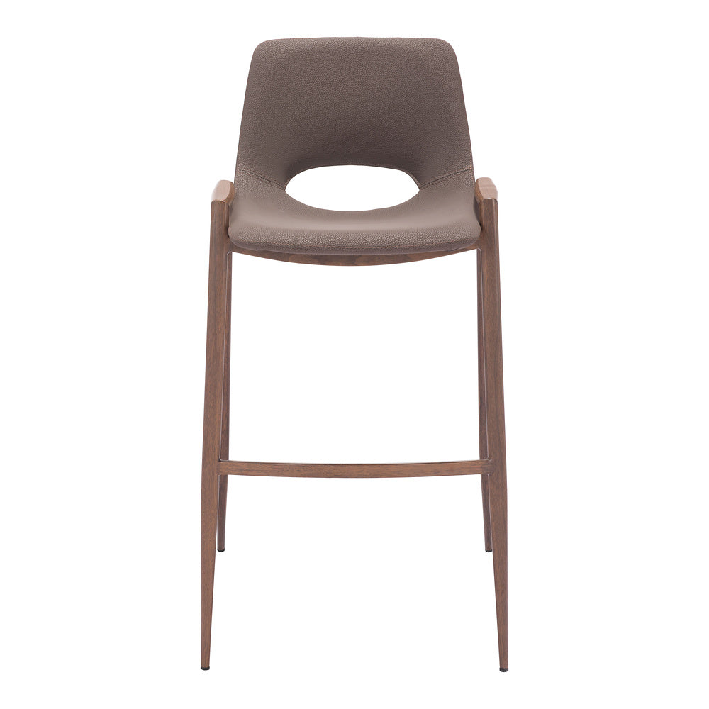 Banco Alto para Comedor de Empresa - ZUO DESI 53x55 109734 - Varios Colores - Asiento y Respaldo Tapizados en Piel Sintética