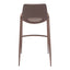 Banco Alto para Comedor de Empresa - ZUO DESI 53x55 109734 - Varios Colores - Asiento y Respaldo Tapizados en Piel Sintética
