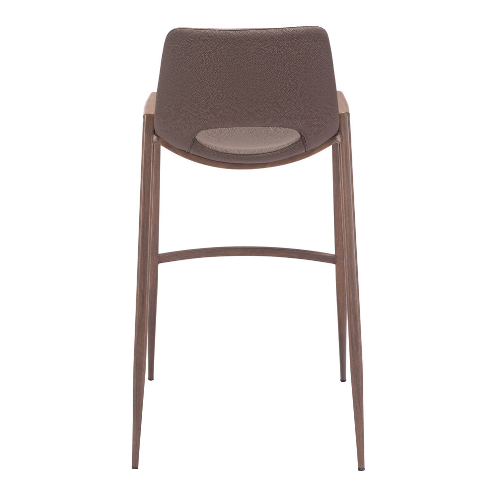 Banco Alto para Comedor de Empresa - ZUO DESI 53x55 109734 - Varios Colores - Asiento y Respaldo Tapizados en Piel Sintética