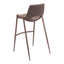 Banco Alto para Comedor de Empresa - ZUO DESI 53x55 109734 - Varios Colores - Asiento y Respaldo Tapizados en Piel Sintética