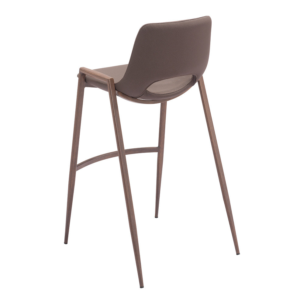 Banco Alto para Comedor de Empresa - ZUO DESI 53x55 109734 - Varios Colores - Asiento y Respaldo Tapizados en Piel Sintética