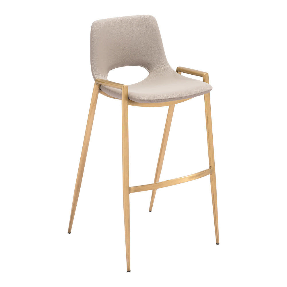 Banco Alto para Comedor de Empresa - ZUO DESI 53x55 109735 - Varios Colores - Asiento y Respaldo Tapizados en Piel Sintética