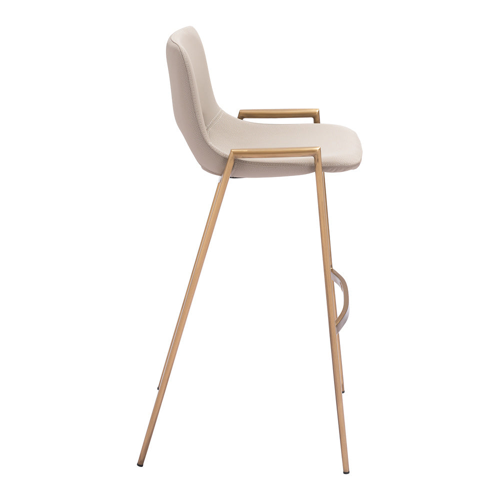 Banco Alto para Comedor de Empresa - ZUO DESI 53x55 109735 - Varios Colores - Asiento y Respaldo Tapizados en Piel Sintética