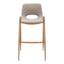 Banco Alto para Comedor de Empresa - ZUO DESI 53x55 109735 - Varios Colores - Asiento y Respaldo Tapizados en Piel Sintética