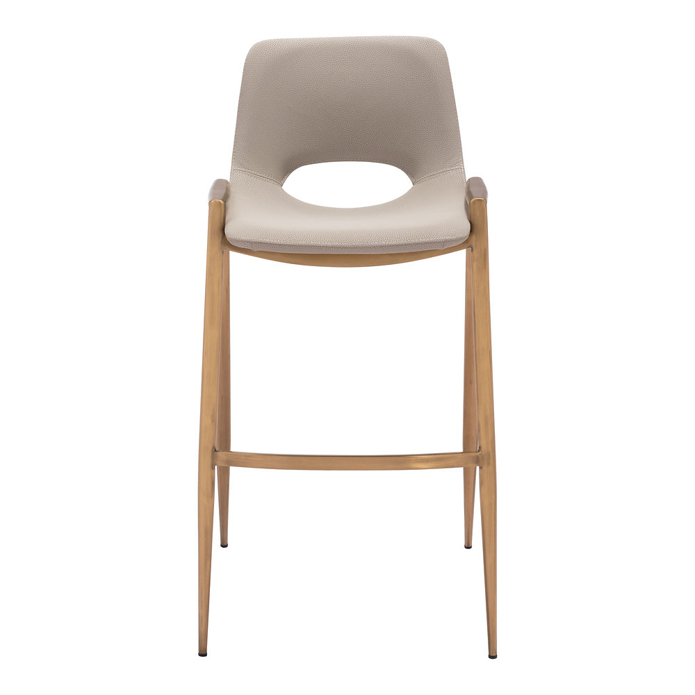 Banco Alto para Comedor de Empresa - ZUO DESI 53x55 109735 - Varios Colores - Asiento y Respaldo Tapizados en Piel Sintética