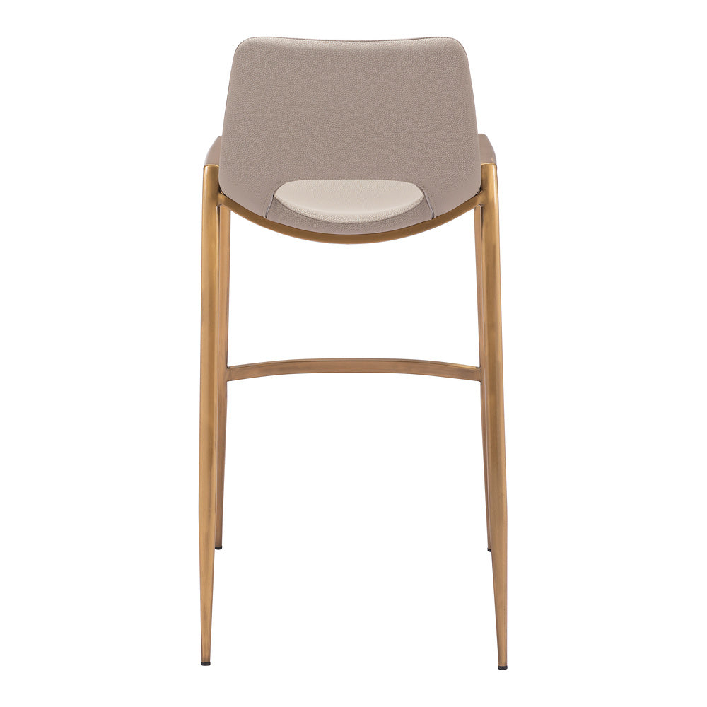 Banco Alto para Comedor de Empresa - ZUO DESI 53x55 109735 - Varios Colores - Asiento y Respaldo Tapizados en Piel Sintética