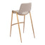 Banco Alto para Comedor de Empresa - ZUO DESI 53x55 109735 - Varios Colores - Asiento y Respaldo Tapizados en Piel Sintética