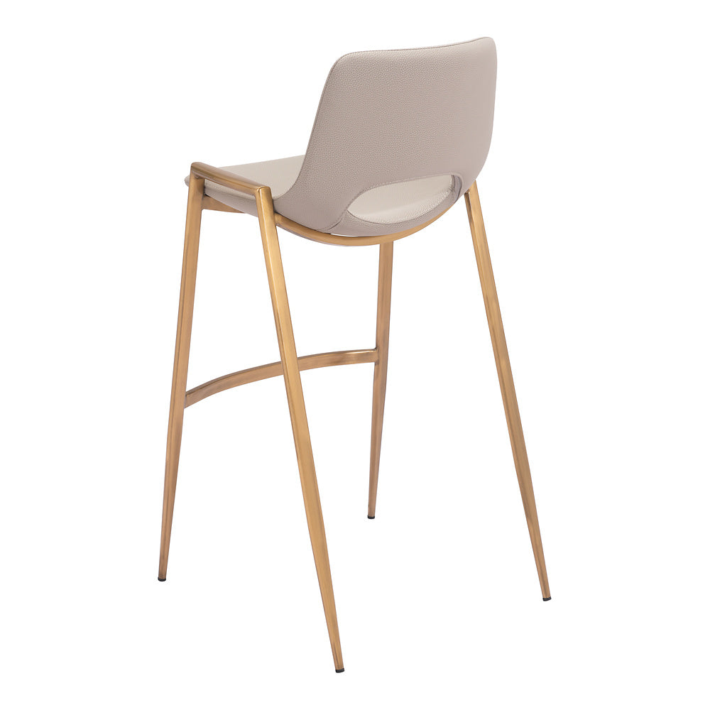 Banco Alto para Comedor de Empresa - ZUO DESI 53x55 109735 - Varios Colores - Asiento y Respaldo Tapizados en Piel Sintética