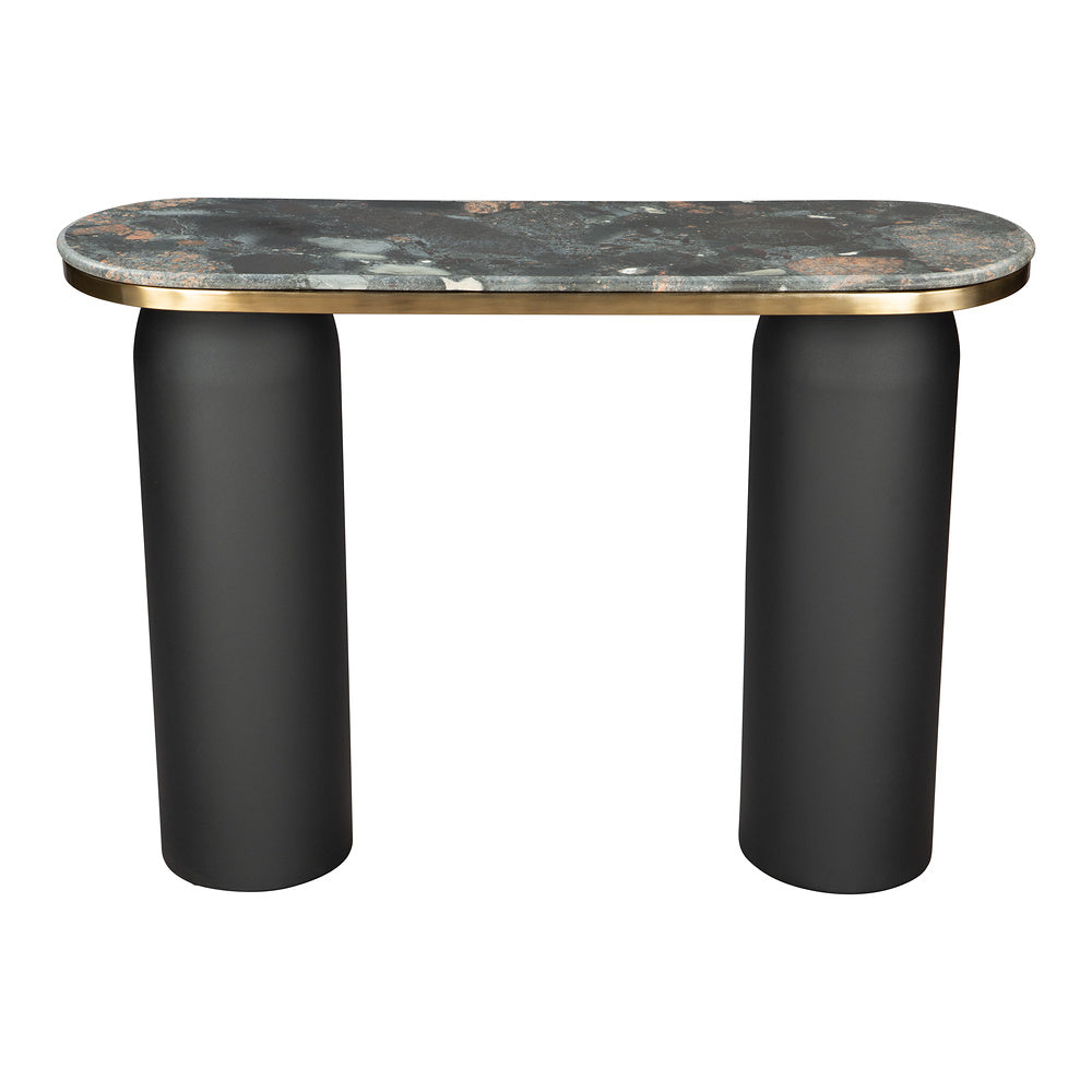 Mesa Consola para Recepción - ZUO LUXOR - Multicolor - Cubierta de Mármol Natural y Estructura de Hierro Electrochapado