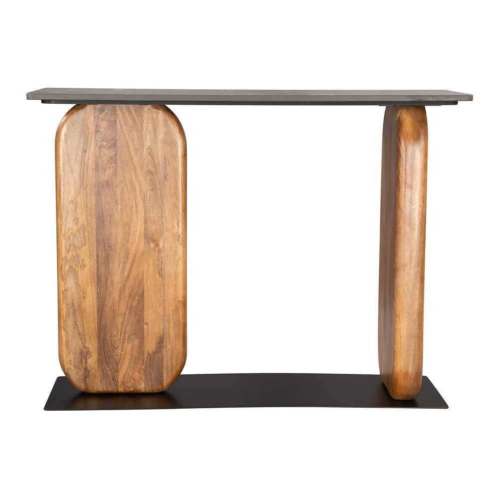 Mesa Consola para Habitación de Hotel - ZUO PEMBA - Multicolor - Cubierta de Mármol Natural y Estructura de Hierro con Recubrimiento en Polvo