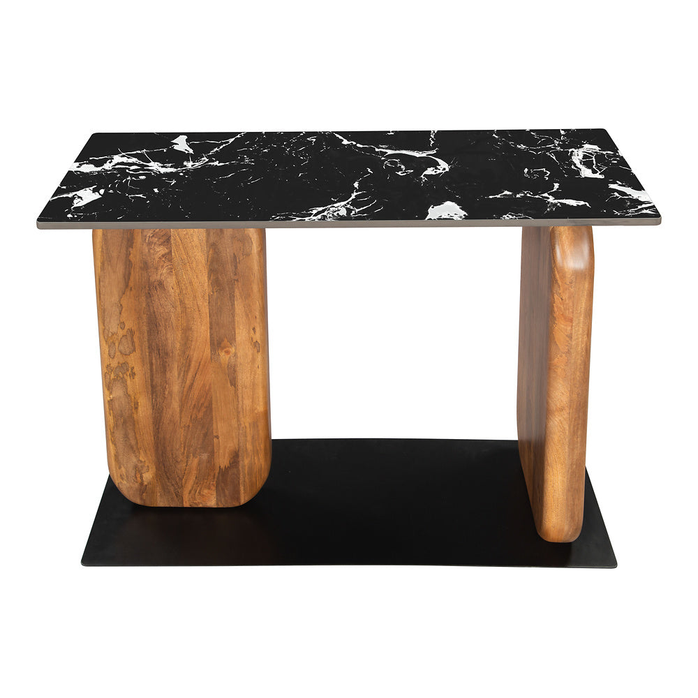 Mesa Consola para Habitación de Hotel - ZUO PEMBA - Multicolor - Cubierta de Mármol Natural y Estructura de Hierro con Recubrimiento en Polvo