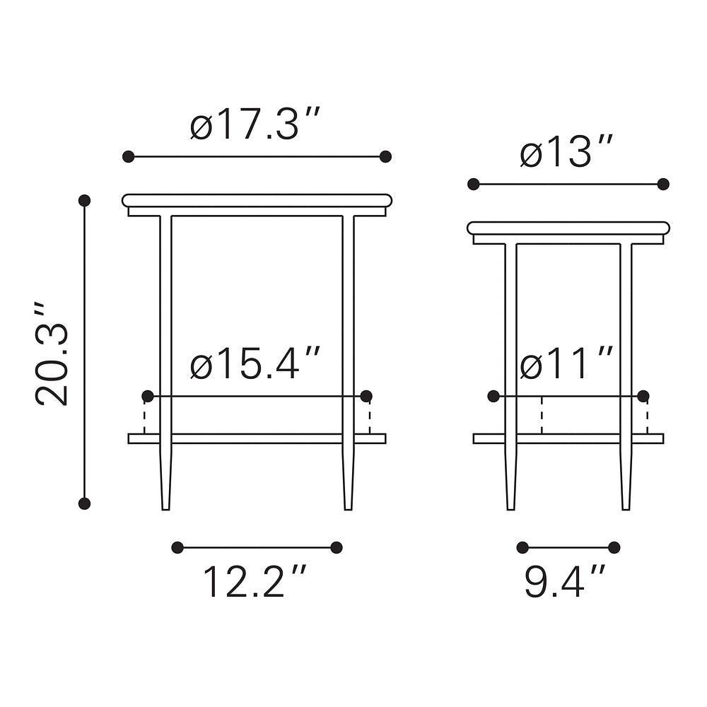 Mesa de Centro para Recepción - ZUO KOPER - Negro - Cubierta de Mármol Natural y Estructura de Hierro Electrochapado
