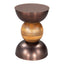 Mesa Auxiliar para Sala de Espera - ZUO TRIPOLI - Bronce - Cubierta de Madera de Mango y Estructura de Hierro Electrochapado