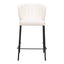 Banco Mostrador para Bar y Barra - ZUO LINZ - Varios Colores - Asiento y Respaldo Tapizados en Piel Sintética - Crema