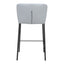 Banco Mostrador para Bar y Barra - ZUO LINZ - Varios Colores - Asiento y Respaldo Tapizados en Piel Sintética - Gris