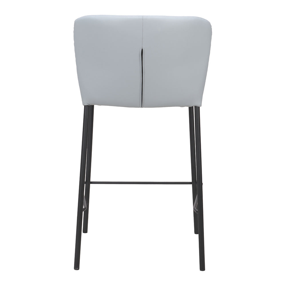 Banco Mostrador para Bar y Barra - ZUO LINZ - Varios Colores - Asiento y Respaldo Tapizados en Piel Sintética - Gris