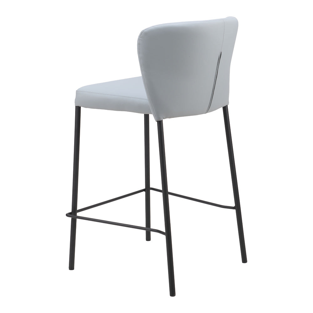 Banco Mostrador para Bar y Barra - ZUO LINZ - Varios Colores - Asiento y Respaldo Tapizados en Piel Sintética - Gris