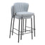 Banco Mostrador para Bar y Barra - ZUO LINZ - Varios Colores - Asiento y Respaldo Tapizados en Piel Sintética - Gris