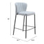 Banco Mostrador para Bar y Barra - ZUO LINZ - Varios Colores - Asiento y Respaldo Tapizados en Piel Sintética - Gris