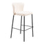 Banco Alto para Bistró - ZUO LINZ - Varios Colores - Asiento y Respaldo Tapizados en Piel Sintética - Crema