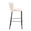 Banco Alto para Bistró - ZUO LINZ - Varios Colores - Asiento y Respaldo Tapizados en Piel Sintética - Crema