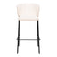 Banco Alto para Bistró - ZUO LINZ - Varios Colores - Asiento y Respaldo Tapizados en Piel Sintética - Crema
