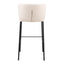 Banco Alto para Bistró - ZUO LINZ - Varios Colores - Asiento y Respaldo Tapizados en Piel Sintética - Crema