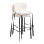 Banco Alto para Bistró - ZUO LINZ - Varios Colores - Asiento y Respaldo Tapizados en Piel Sintética - Crema
