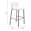 Banco Alto para Bistró - ZUO LINZ - Varios Colores - Asiento y Respaldo Tapizados en Piel Sintética - Crema