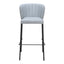 Banco Alto para Bistró - ZUO LINZ - Varios Colores - Asiento y Respaldo Tapizados en Piel Sintética - Gris