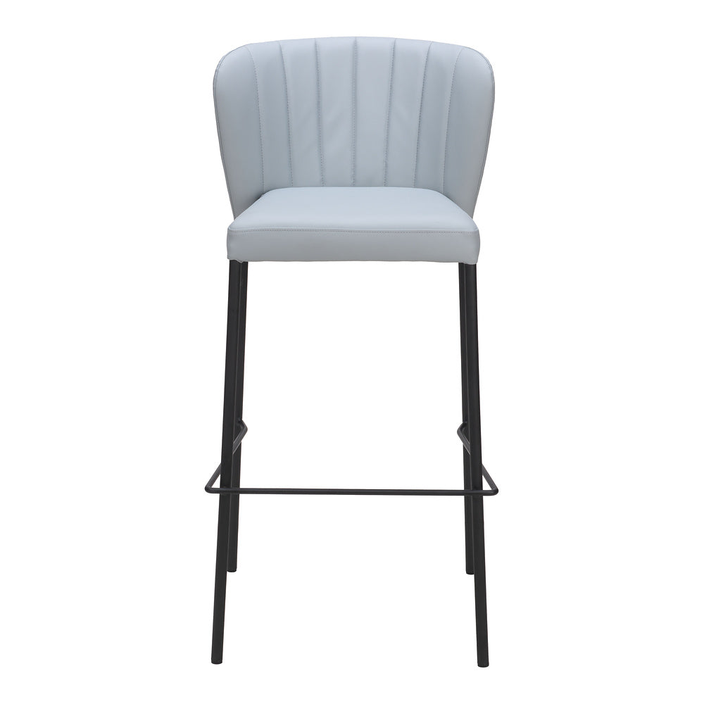 Banco Alto para Bistró - ZUO LINZ - Varios Colores - Asiento y Respaldo Tapizados en Piel Sintética - Gris