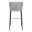 Banco Alto para Bistró - ZUO LINZ - Varios Colores - Asiento y Respaldo Tapizados en Piel Sintética - Gris