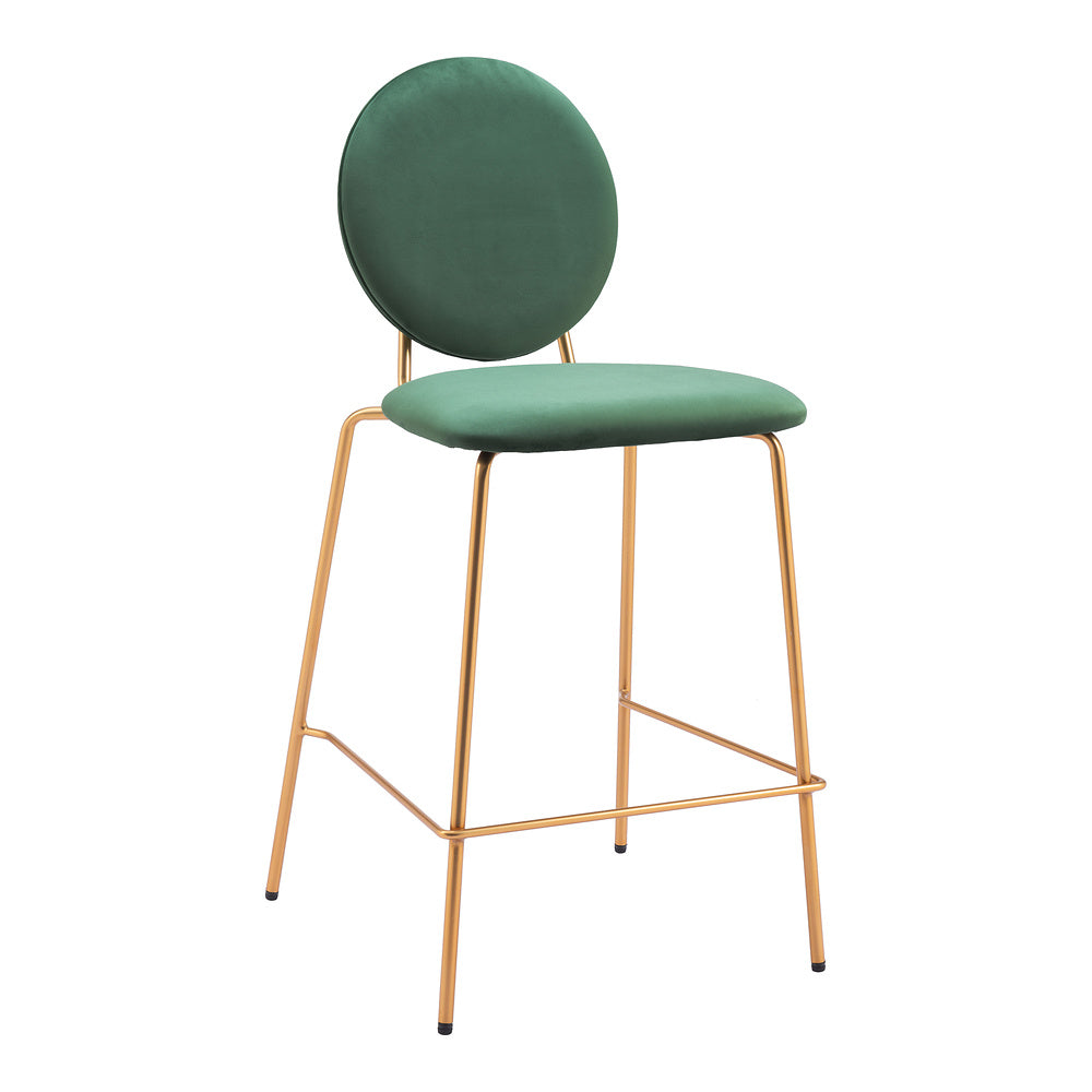 Banco Mostrador para Bar y Barra - ZUO ODESSA - Varios Colores - Asiento y Respaldo Tapizados en Tela Tipo Terciopelo