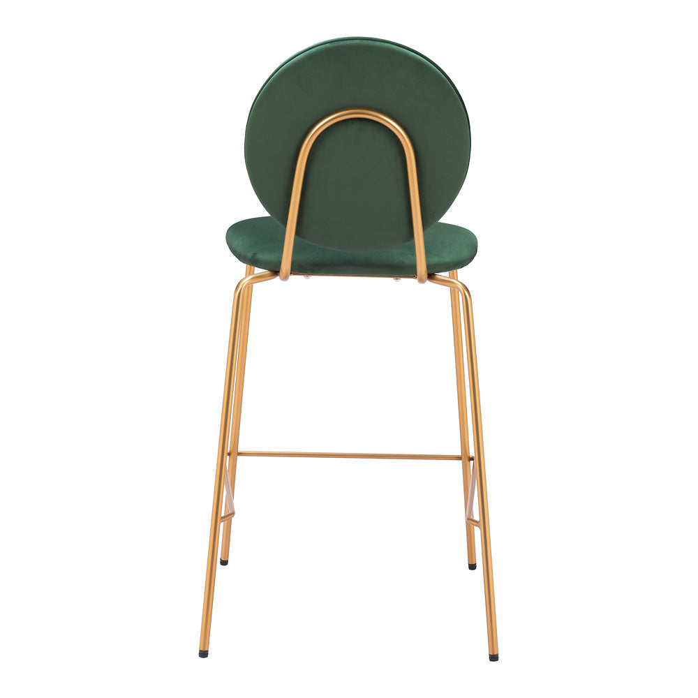 Banco Mostrador para Bar y Barra - ZUO ODESSA - Varios Colores - Asiento y Respaldo Tapizados en Tela Tipo Terciopelo