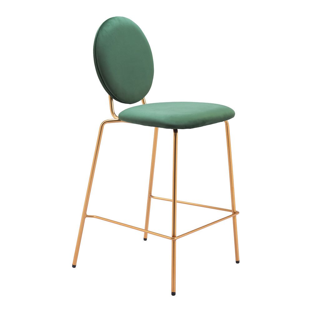Banco Mostrador para Bar y Barra - ZUO ODESSA - Varios Colores - Asiento y Respaldo Tapizados en Tela Tipo Terciopelo