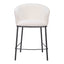 Banco Mostrador para Cantina - ZUO ESSEN - Varios Colores - Asiento y Respaldo Tapizados en Tejido Texturizado - Marfil