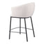 Banco Mostrador para Cantina - ZUO ESSEN - Varios Colores - Asiento y Respaldo Tapizados en Tejido Texturizado - Marfil