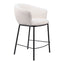 Banco Mostrador para Cantina - ZUO ESSEN - Varios Colores - Asiento y Respaldo Tapizados en Tejido Texturizado - Marfil
